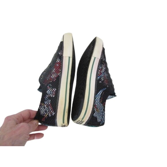 Y2K Don-Ed Hardy Black Lace less Fishnet/Mesh Skull Sneakers Size 10 - Picture 8 of 9